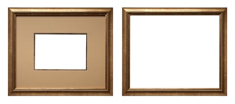 Elegant gold picture frame detail demonstrating premium quality custom framing in Delaware County
