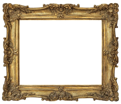 Ornate decorative picture frame with intricate moldings for art and photography framing